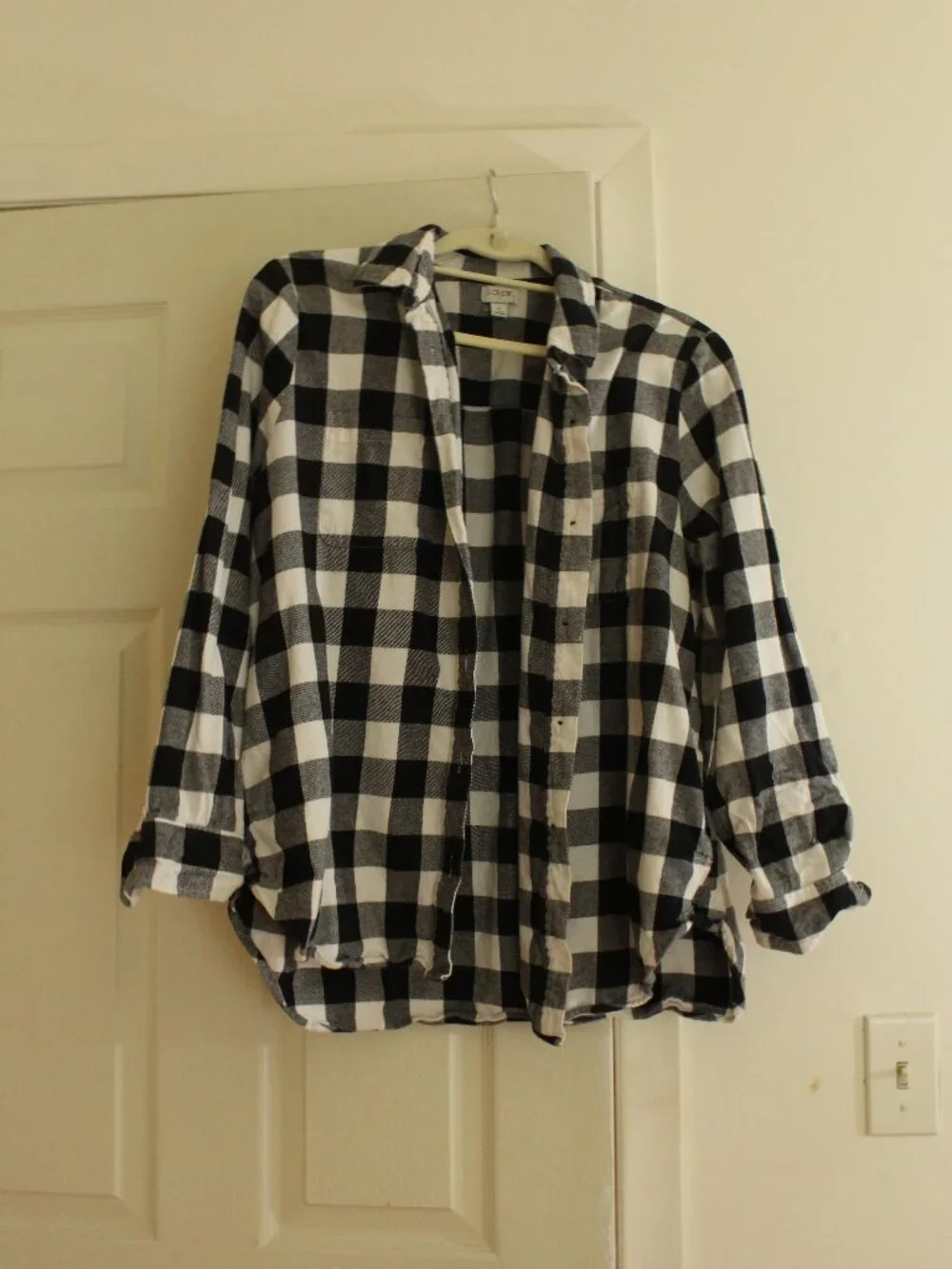 J crew plaid cardigan size L